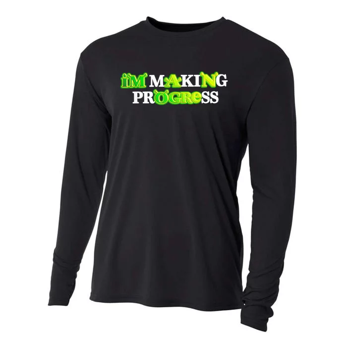 I’M Making Progress Funny Cooling Performance Long Sleeve Crew