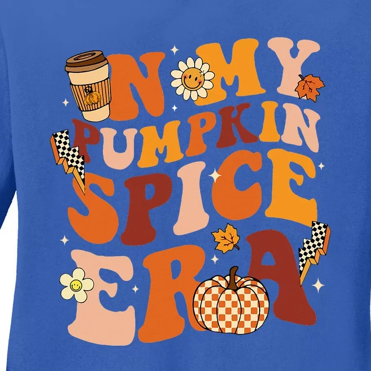 In My Pumpkin Spice Era Retro Autumn Thanksgiving Fall YAll Ladies Long Sleeve Shirt