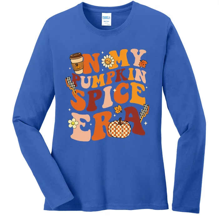 In My Pumpkin Spice Era Retro Autumn Thanksgiving Fall YAll Ladies Long Sleeve Shirt