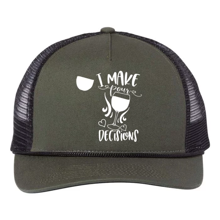 I Make Pour Decisions Beer Puns Funny Puns Funny Alcohol Retro Rope Trucker Hat Cap