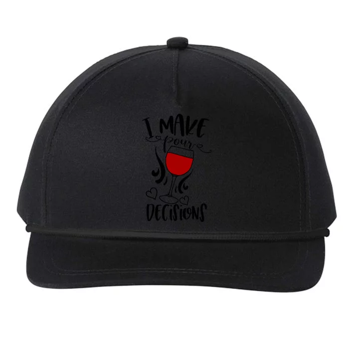 I Make Pour Decisions Beer Puns Funny Puns Funny Alcohol Snapback Five-Panel Rope Hat