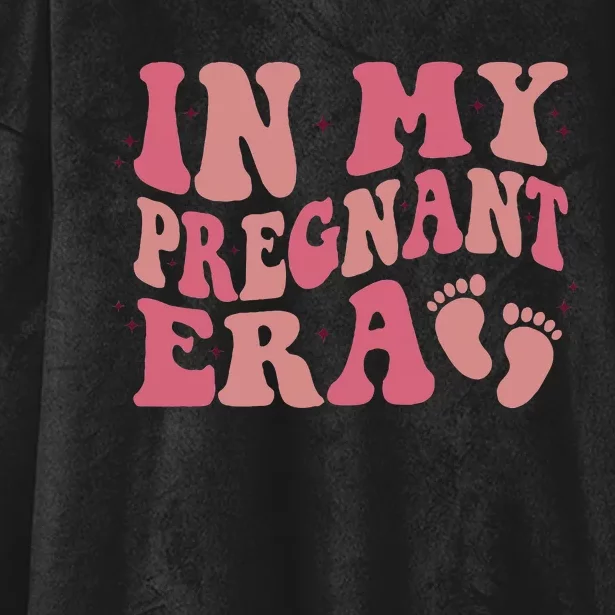 In My Pregnant Era Funny Pregnancy Announcet Pregnant Hooded Wearable Blanket