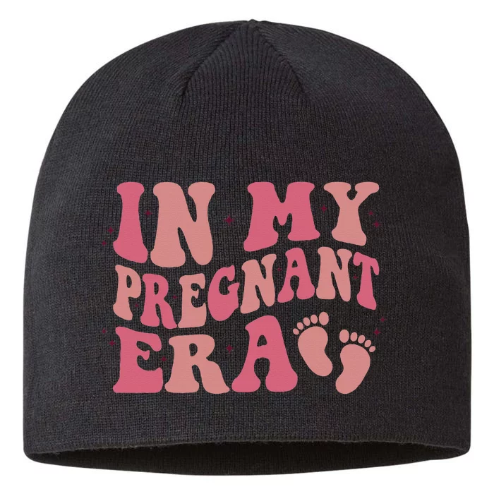 In My Pregnant Era Funny Pregnancy Announcet Pregnant 8 1/2in Sustainable Knit Beanie