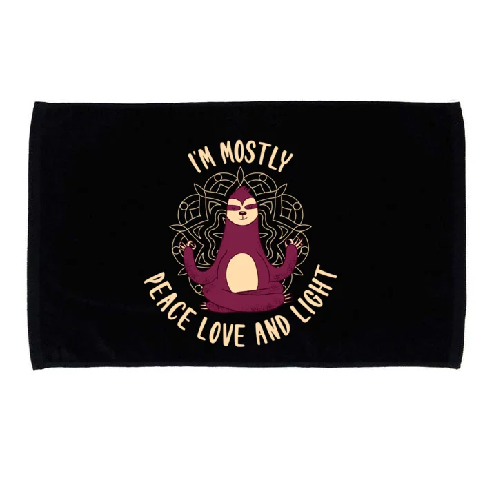 Im Mostly Peace Love And Light Yoga Sloth Meaningful Gift Microfiber Hand Towel