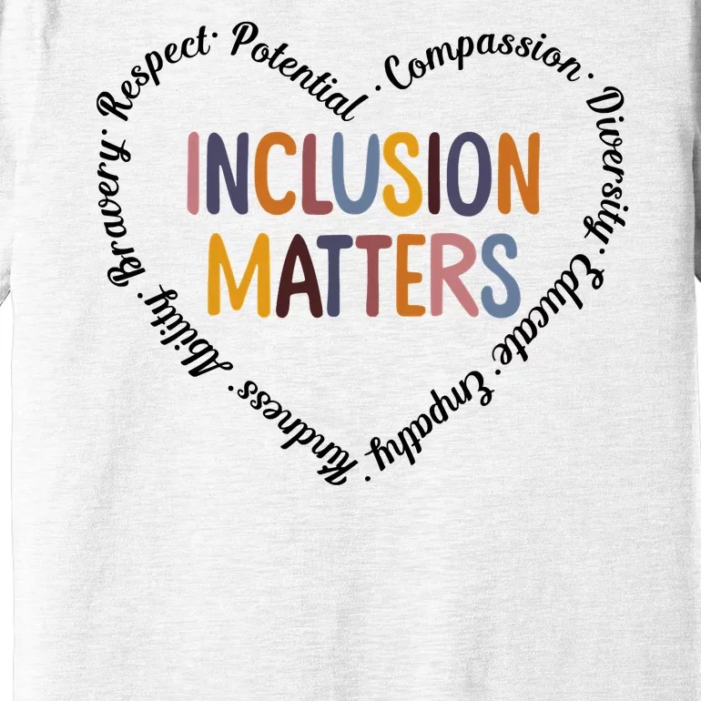 Inclusion Matters Positive Diversity Kindness Matter Heart Premium T-Shirt