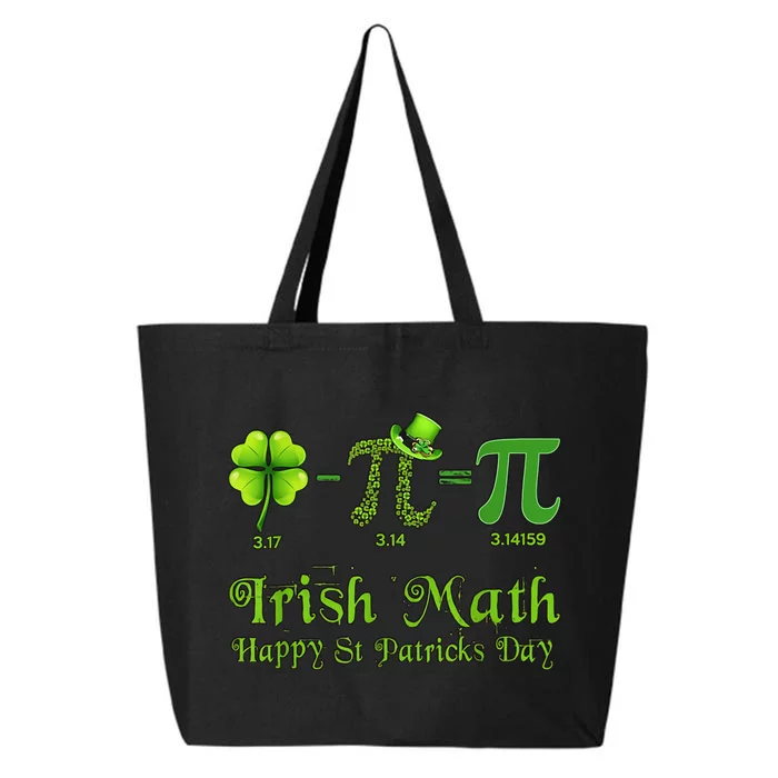 Irish Math Pi Day Happy Saint Patrick's Day Pi Math Lover 25L Jumbo Tote