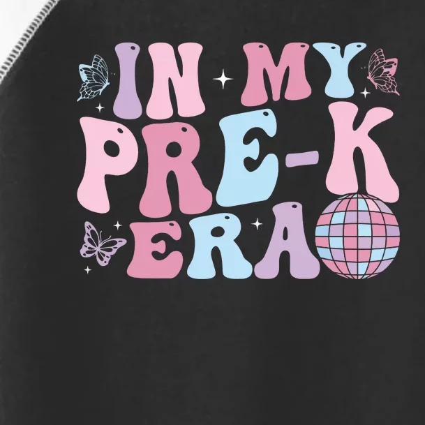 In My Pre K Era Groovy Back To School First Day Teacher Toddler Fine Jersey T-Shirt