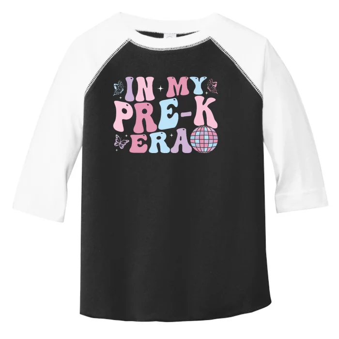 In My Pre K Era Groovy Back To School First Day Teacher Toddler Fine Jersey T-Shirt