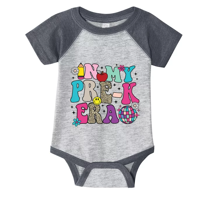 In My Prek Era Back To School Retro Groovy Preschool Infant Baby Jersey Bodysuit