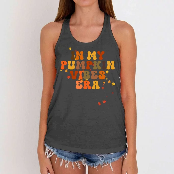 In My Pumpkin Vibes Era Happy Fall Fall Pumpkin Spice Autumn Pumpkin Vibes Women's Knotted Racerback Tank