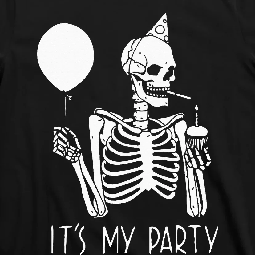 Its My Party Lazy Halloween Costume Skeleton Skull Birthday T-Shirt