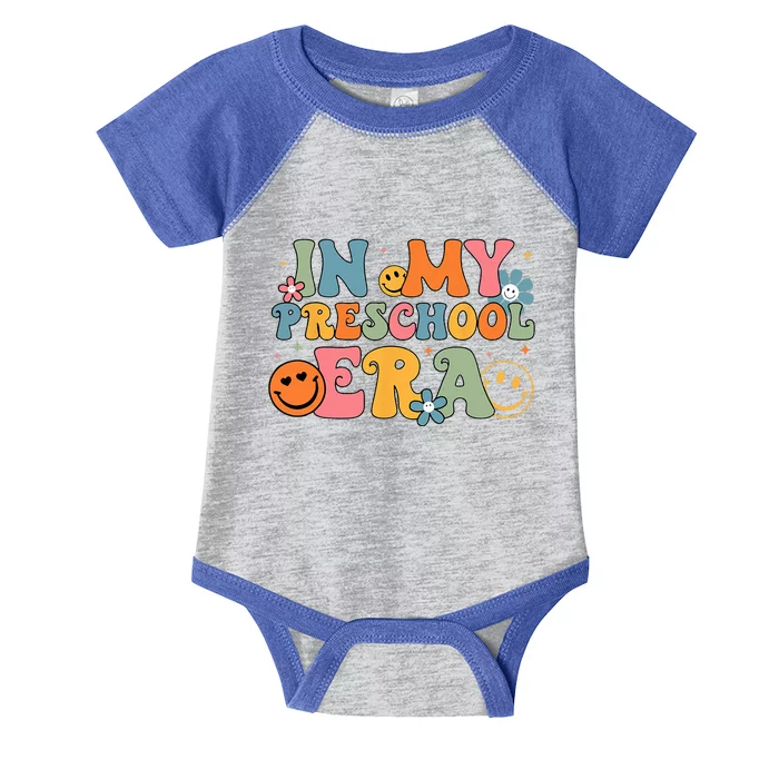 In My Preschool Era Groovy Back To School Preschool Teachers Infant Baby Jersey Bodysuit