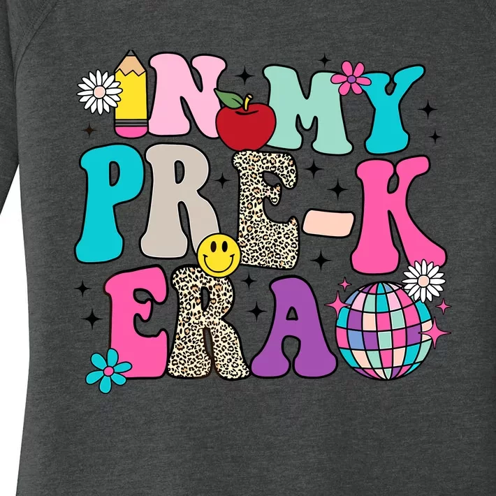 In My Prek Era Back To School Retro Groovy Preschool Women's Perfect Tri Tunic Long Sleeve Shirt