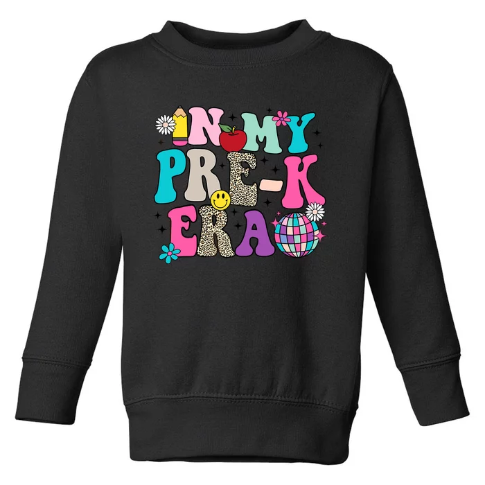 In My Prek Era Back To School Retro Groovy Preschool Toddler Sweatshirt