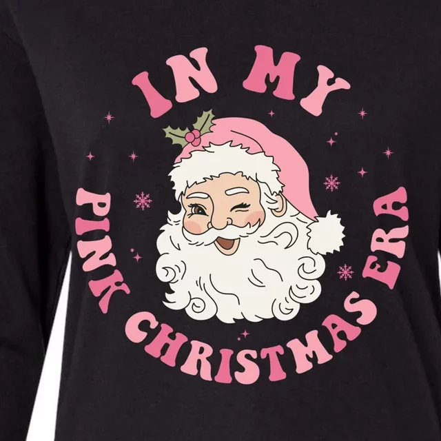 In My Pink Christmas Era Groovy Gift Womens Cotton Relaxed Long Sleeve T-Shirt