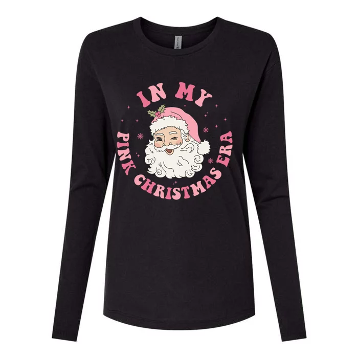 In My Pink Christmas Era Groovy Gift Womens Cotton Relaxed Long Sleeve T-Shirt