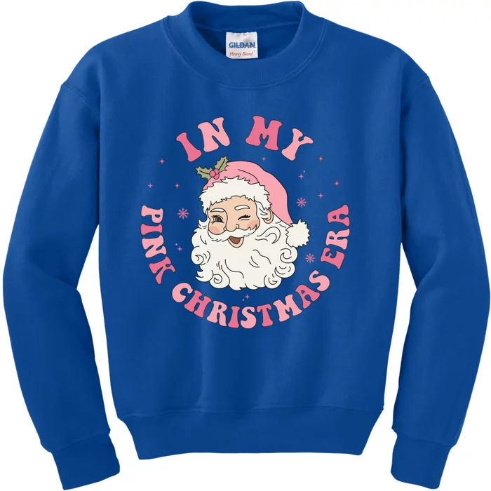 In My Pink Christmas Era Groovy Gift Kids Sweatshirt