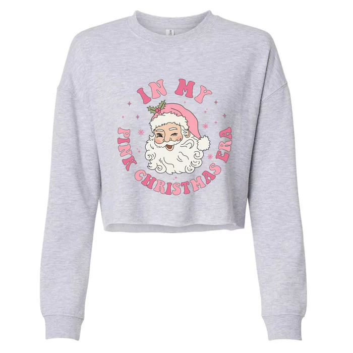 In My Pink Christmas Era Groovy Gift Cropped Pullover Crew