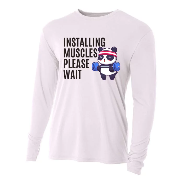 Installing Muscles Please Wait Panda Gym Cooling Performance Long Sleeve Crew