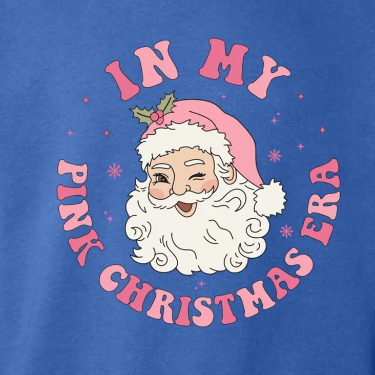 In My Pink Christmas Era Xmas Groovy Santa Holiday Gift Toddler Hoodie