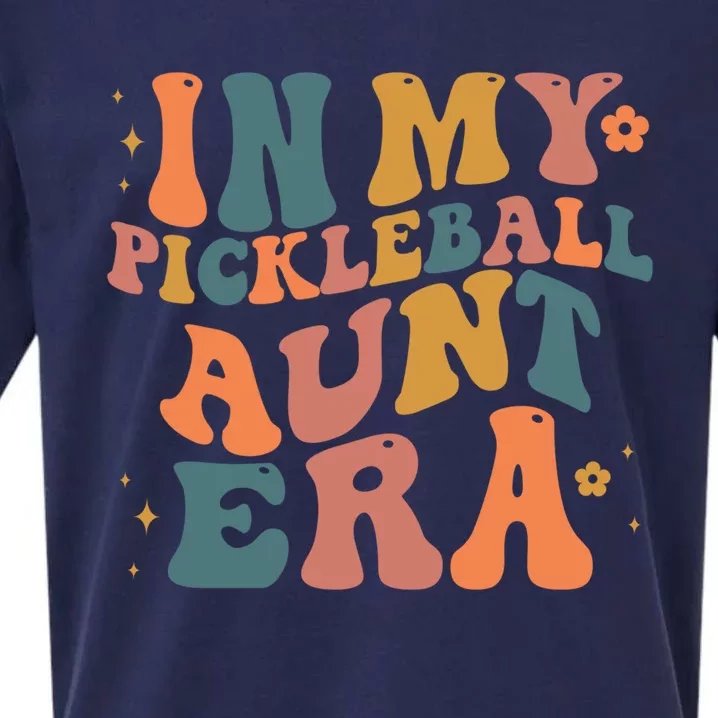 In My Pickleball Aunt Era Funny Groovy S Gift Sueded Cloud Jersey T-Shirt