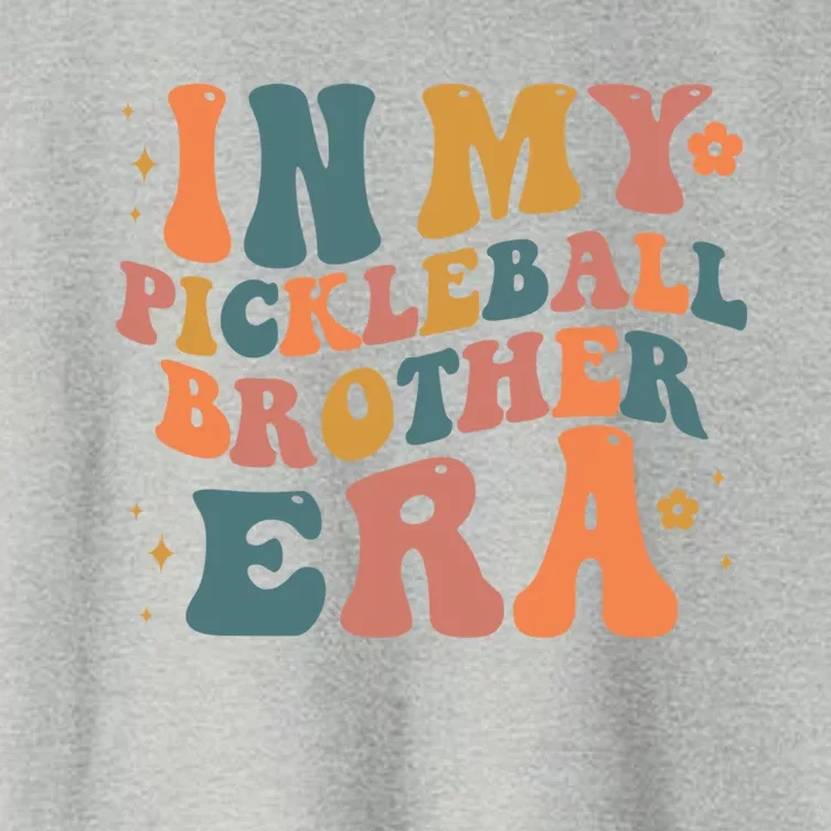 In My Pickleball Brother Era Funny Groovy S Cute Gift Women's Crop Top Tee