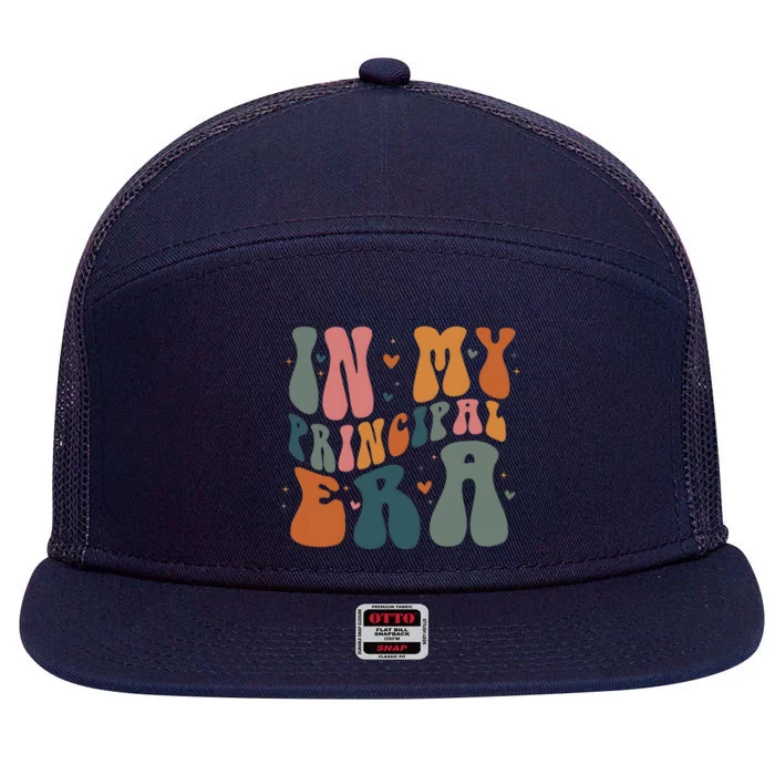 In My Principal Era Retro Back To School Teacher Life 7 Panel Mesh Trucker Snapback Hat