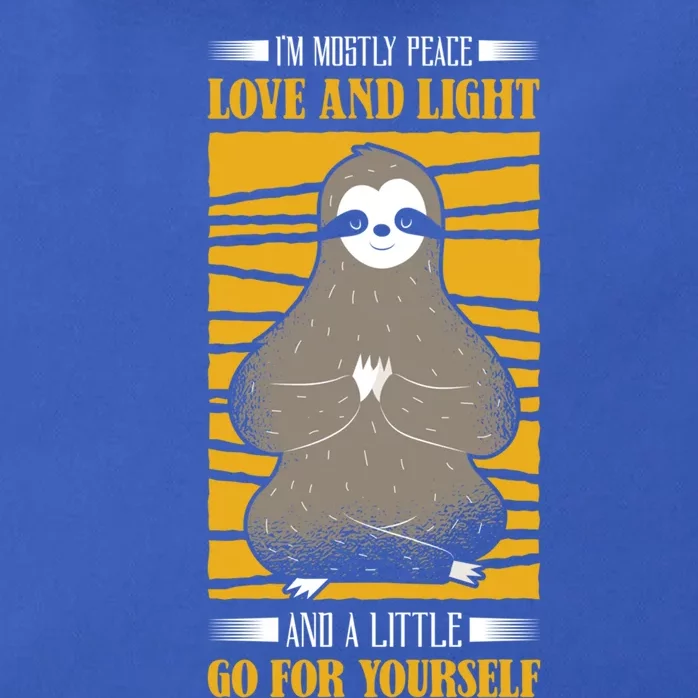 I'm Mostly Peace Love And Light Yoga Sloth Meditation Gift Zip Tote Bag