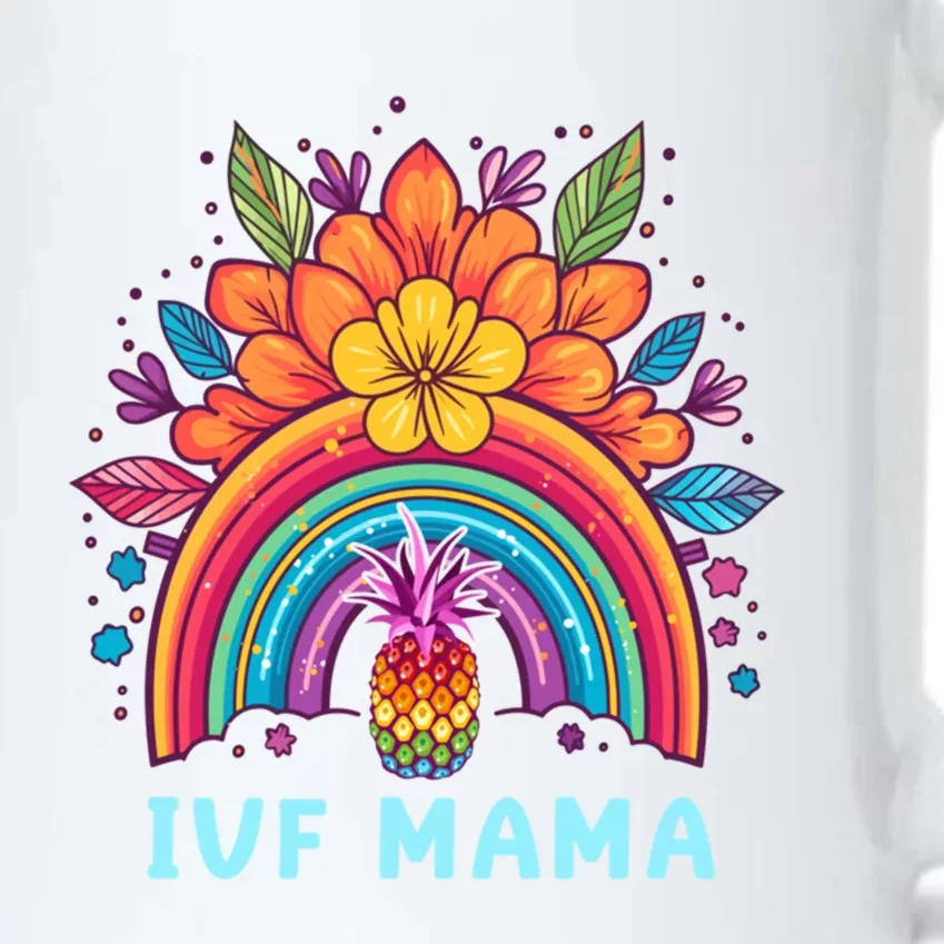 Ivf Mama Pineapple Rainbow Ivf Mom Fertility Surrogate Gift Black Color Changing Mug