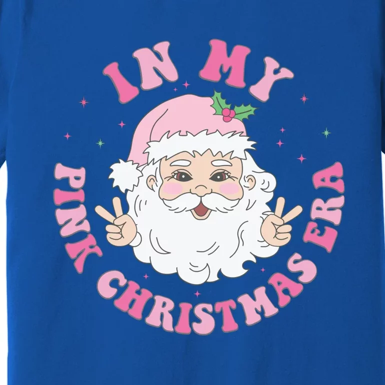 In My Pink Christmas Era Groovy Christmas Hippie Santa Claus Gift Premium T-Shirt