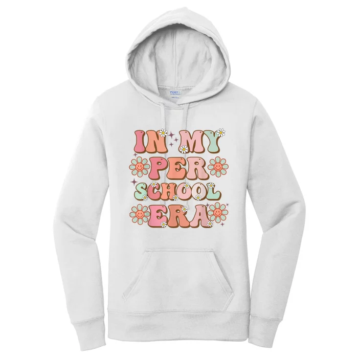 In My Preschool Era Cute Groovy First Day Of School Women's Pullover Hoodie