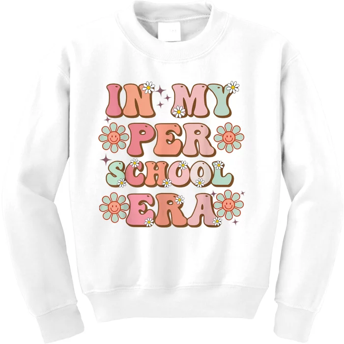 In My Preschool Era Cute Groovy First Day Of School Kids Sweatshirt