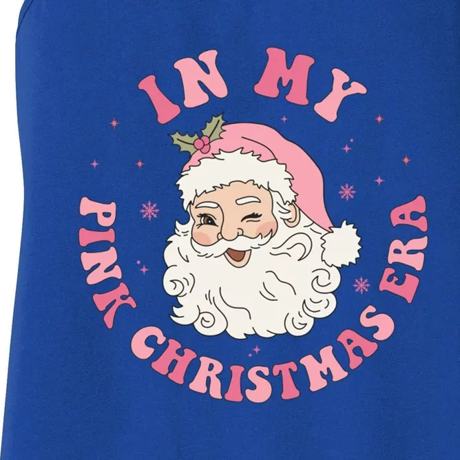 In My Pink Christmas Era Xmas Groovy Santa Holiday Great Gift Women's Racerback Tank