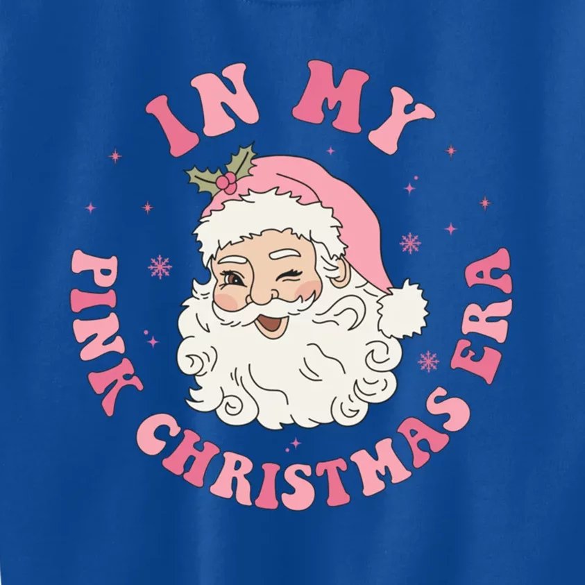 In My Pink Christmas Era Xmas Groovy Santa Holiday Great Gift Kids Sweatshirt