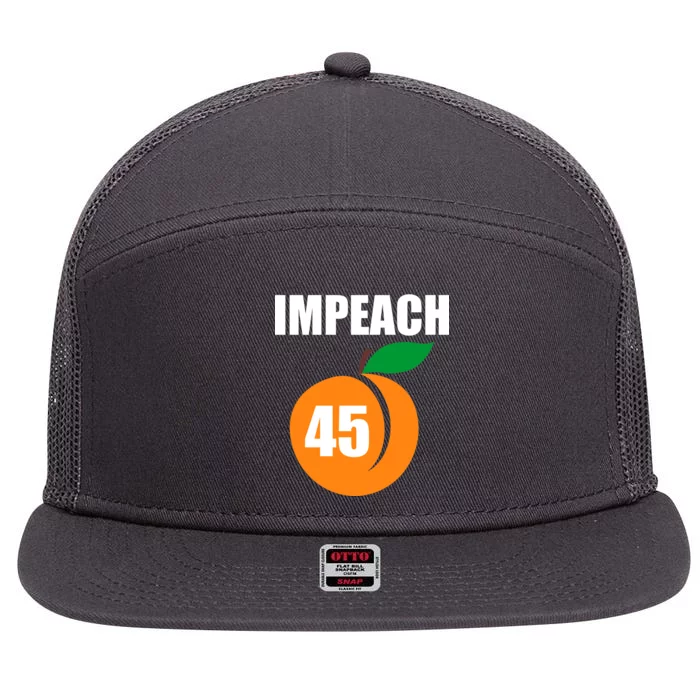 Impeach 45 Peach Emoji Anti Trump Impeachment 7 Panel Mesh Trucker Snapback Hat