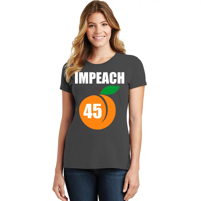 Impeach 45 Peach Emoji Anti Trump Impeachment Women's T-Shirt