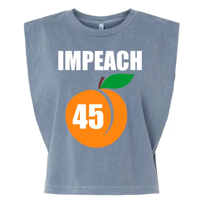 Impeach 45 Peach Emoji Anti Trump Impeachment Garment-Dyed Women's Muscle Tee