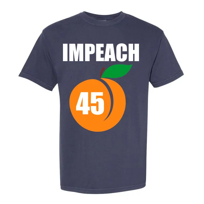 Impeach 45 Peach Emoji Anti Trump Impeachment Garment-Dyed Heavyweight T-Shirt