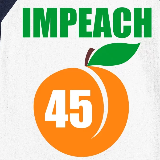 Impeach 45 Peach Emoji Anti Trump Impeachment Baseball Sleeve Shirt