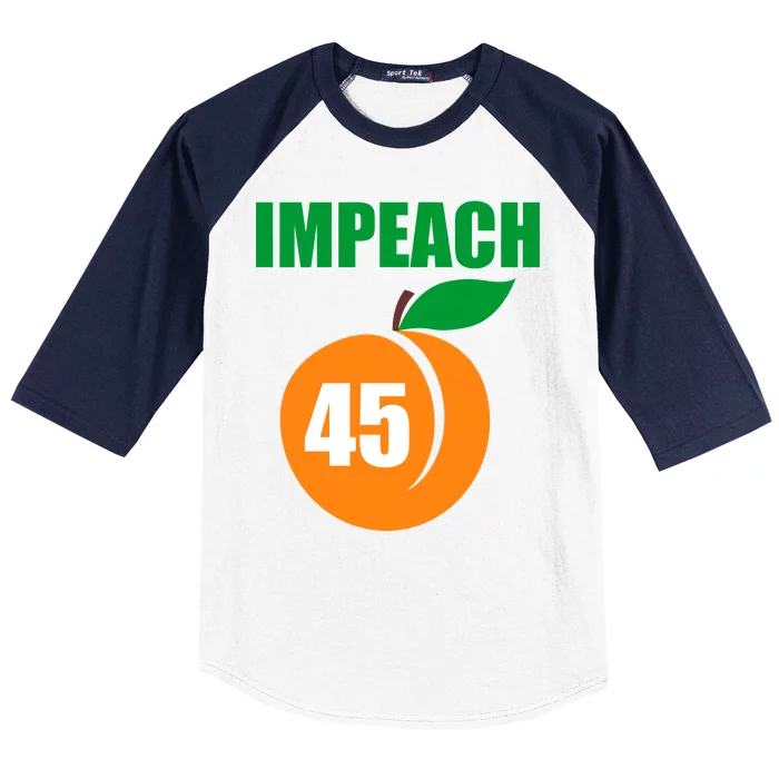 Impeach 45 Peach Emoji Anti Trump Impeachment Baseball Sleeve Shirt