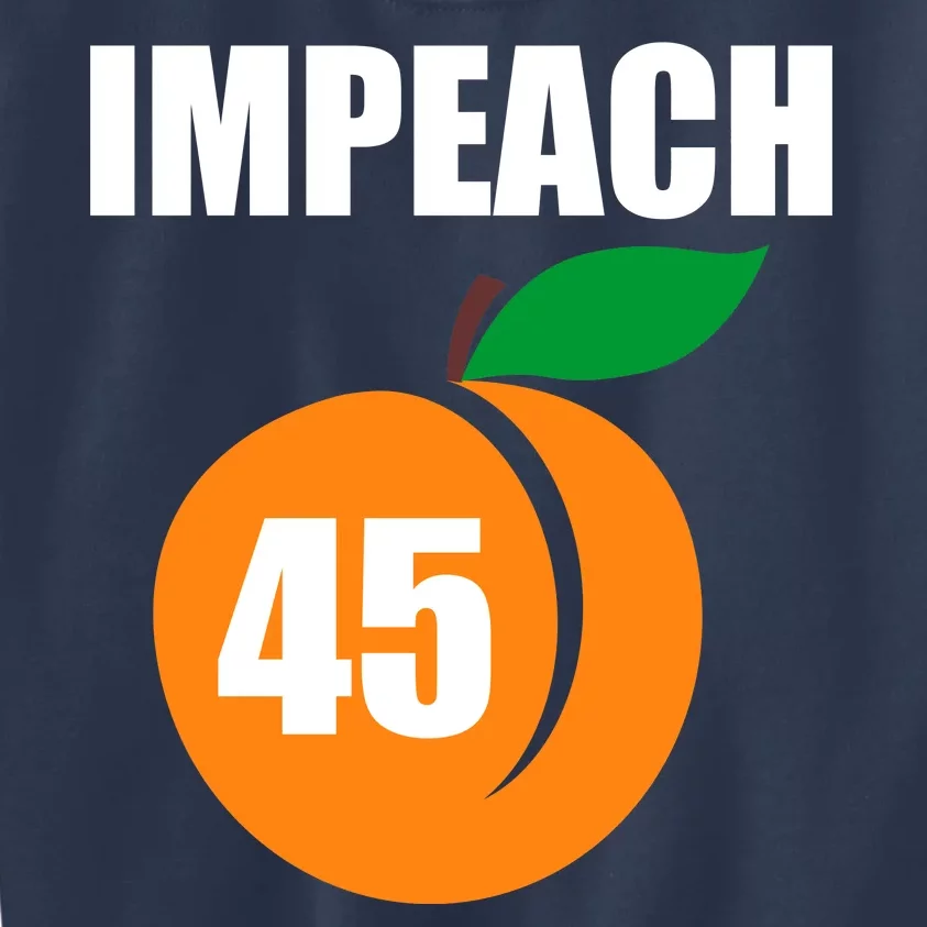 Impeach 45 Peach Emoji Anti Trump Impeachment Kids Sweatshirt