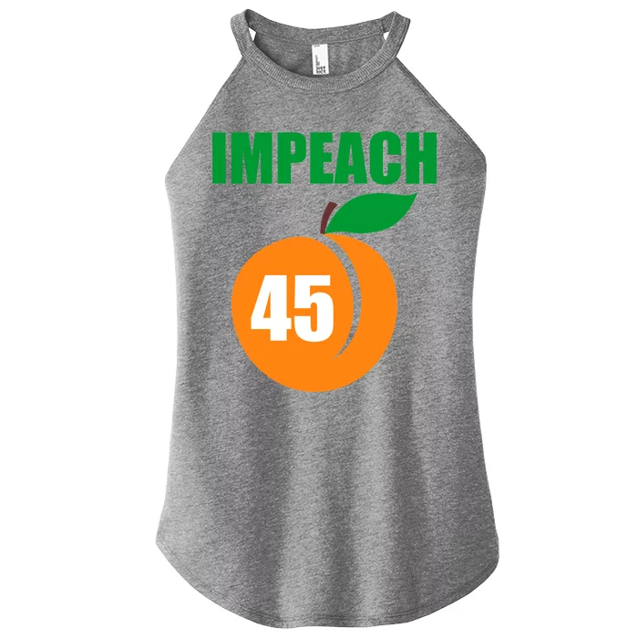 Impeach 45 Peach Emoji Anti Trump Impeachment Women’s Perfect Tri Rocker Tank