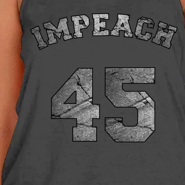 Impeach 45 Stone Logo Anti Trump Impeachment Women's Knotted Racerback Tank