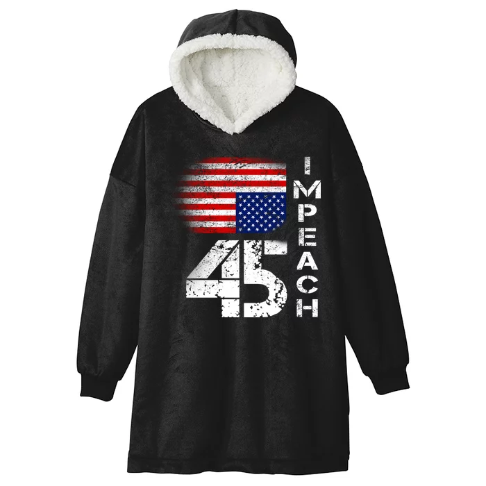 Impeach 45 Upside down Flag Hooded Wearable Blanket