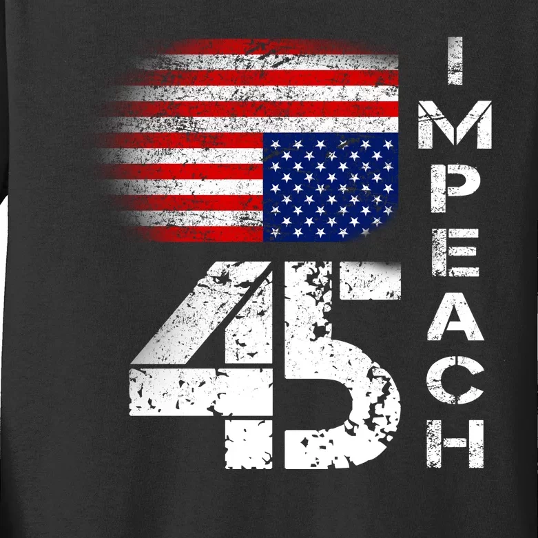 Impeach 45 Upside down Flag Kids Long Sleeve Shirt