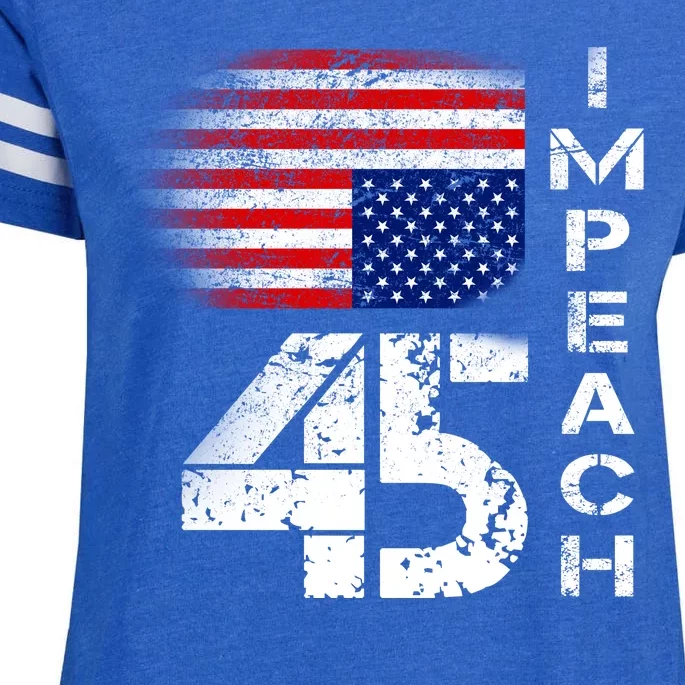 Impeach 45 Upside down Flag Enza Ladies Jersey Football T-Shirt