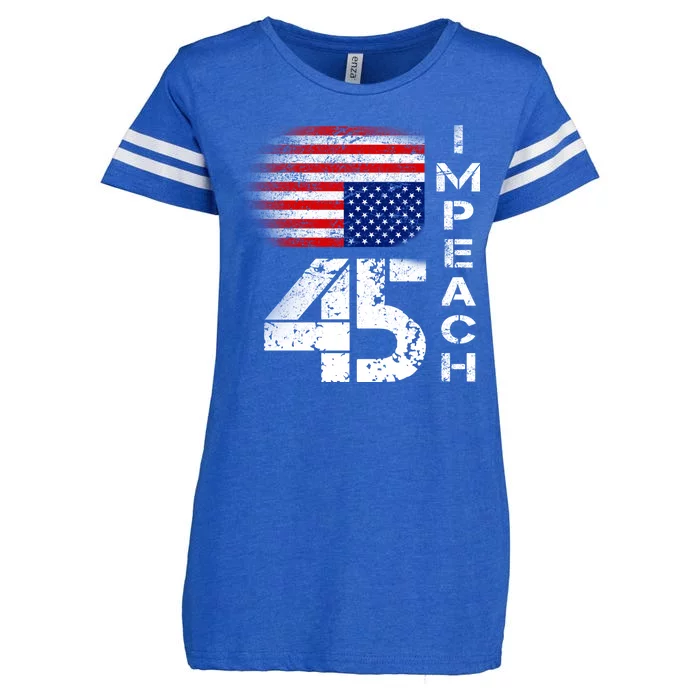 Impeach 45 Upside down Flag Enza Ladies Jersey Football T-Shirt