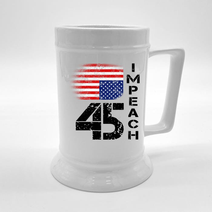 Impeach 45 Upside down Flag Front & Back Beer Stein