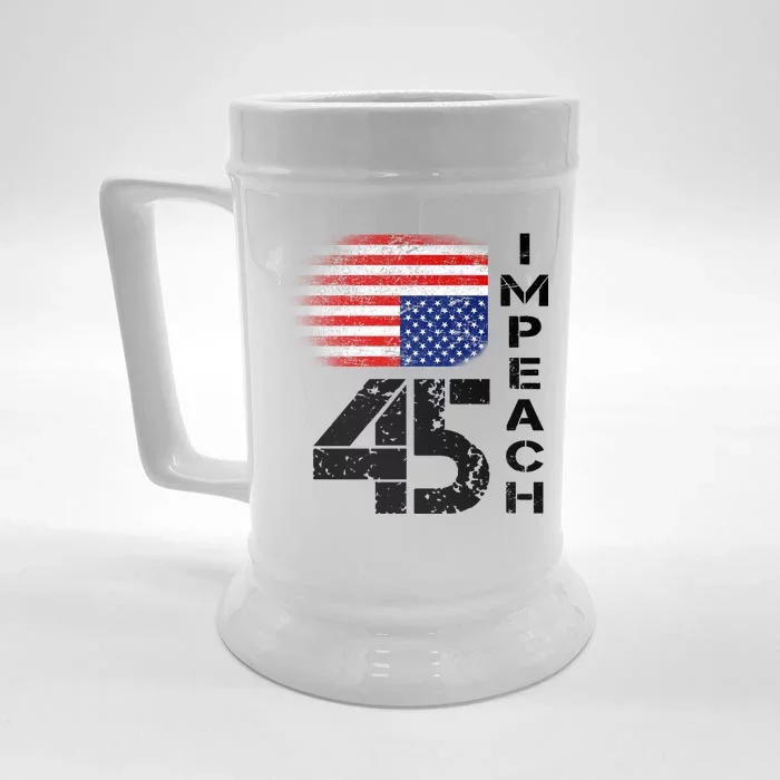 Impeach 45 Upside down Flag Front & Back Beer Stein