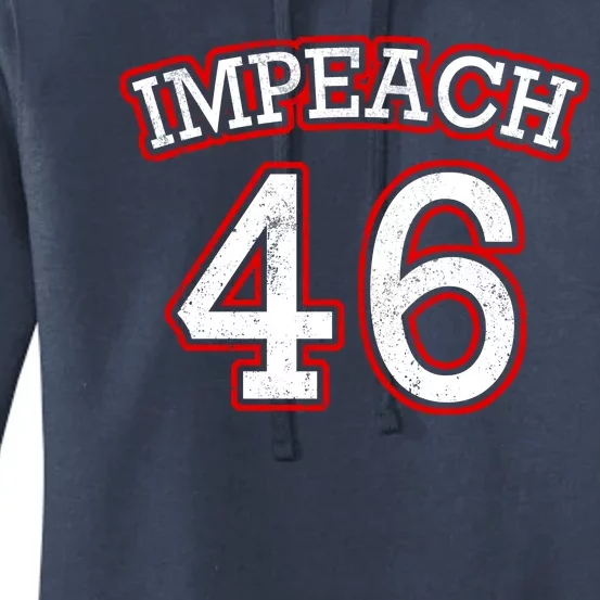 Impeach 46 Joe Biden Republican Conservative Anti-Biden Women's Pullover Hoodie